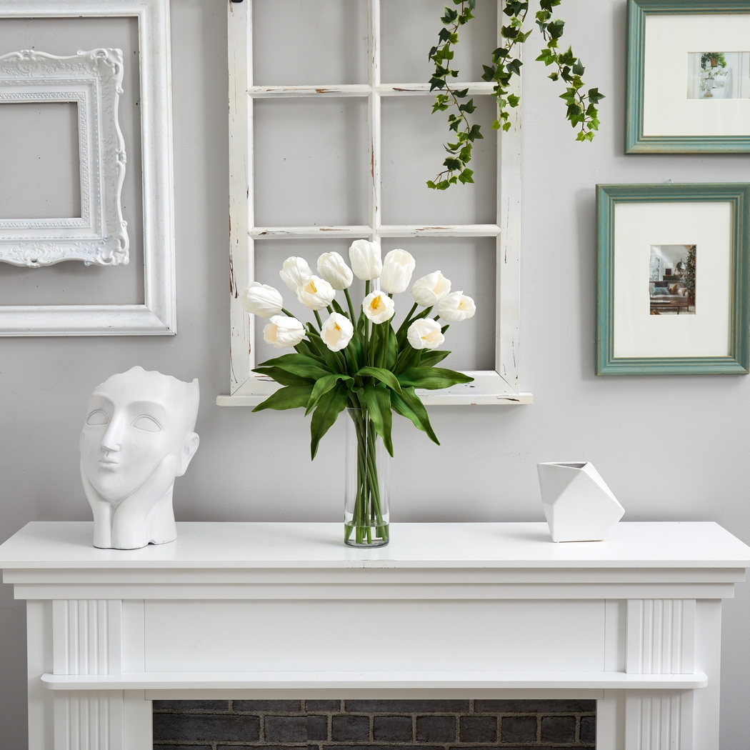 Glennan White Floral Arrangement with Vase - Thumbnail - Image 2