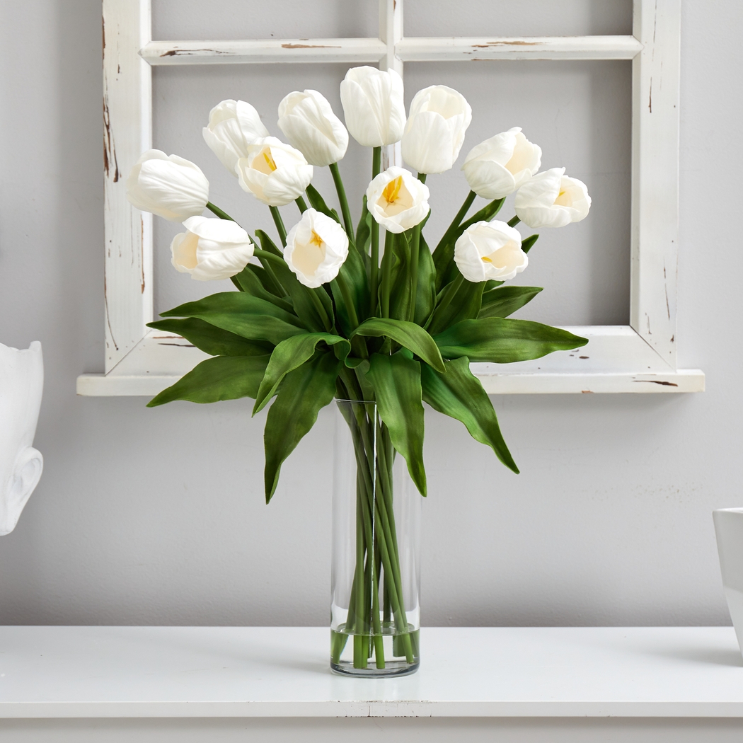 Glennan White Floral Arrangement with Vase - Thumbnail - Image 3