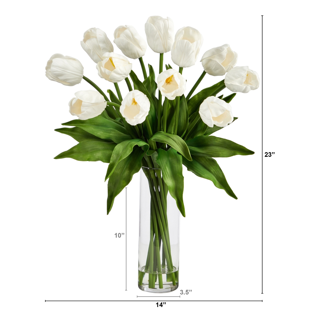 Glennan White Floral Arrangement with Vase - Thumbnail - Image 4