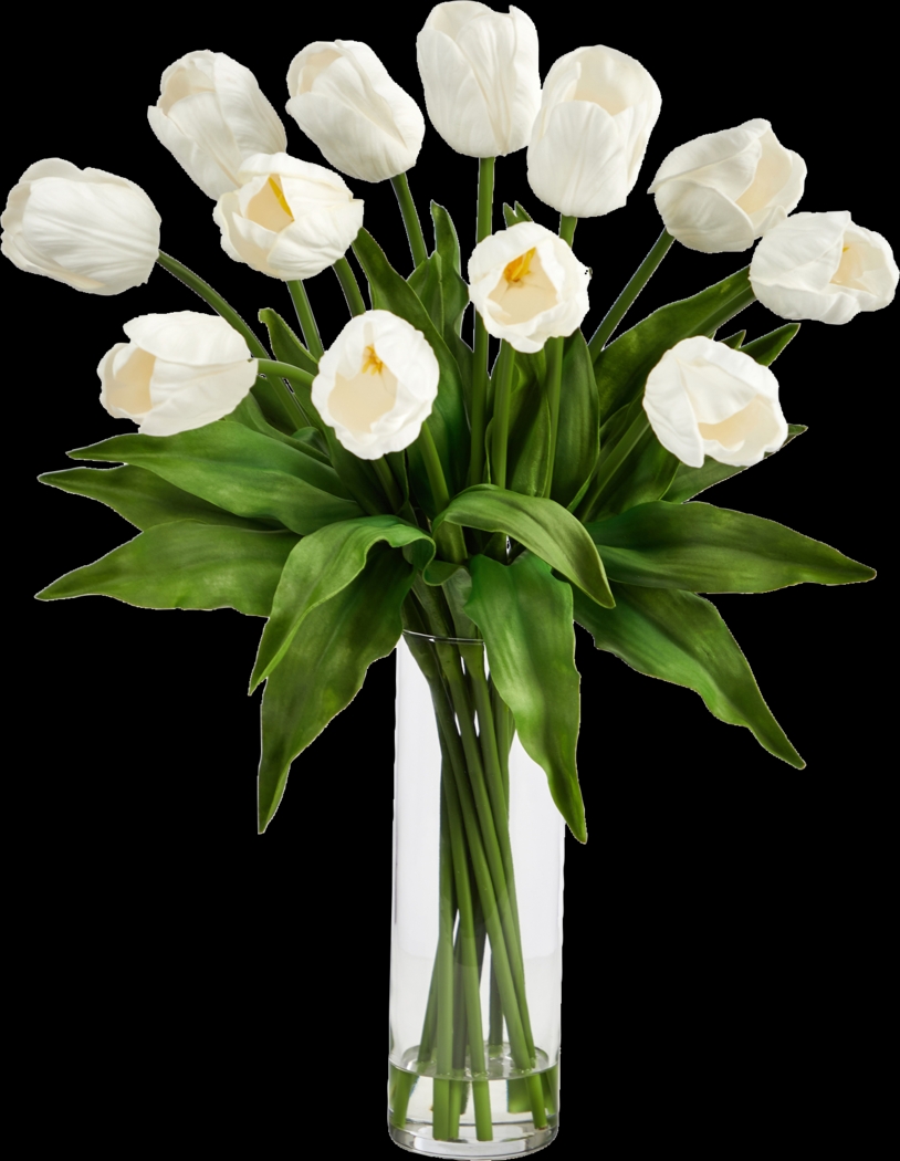 Glennan White Floral Arrangement with Vase - Thumbnail - Image 1