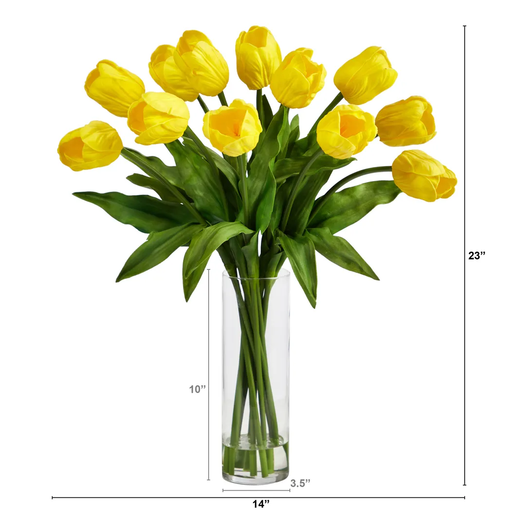 Glennan Yellow Floral Arrangement with Vase - Thumbnail - Image 4