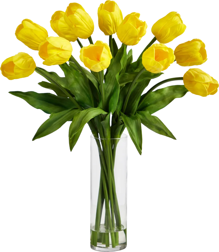 Glennan Yellow Floral Arrangement with Vase - Thumbnail - Image 1