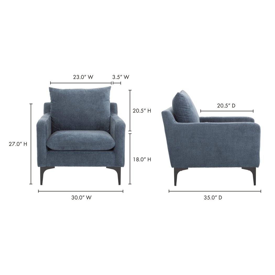 Glenroy Blue Accent Chair - Thumbnail - Image 7