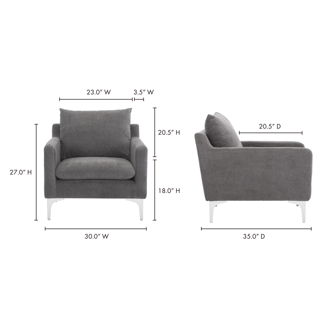 Glenroy Gray Accent Chair - Thumbnail - Image 7