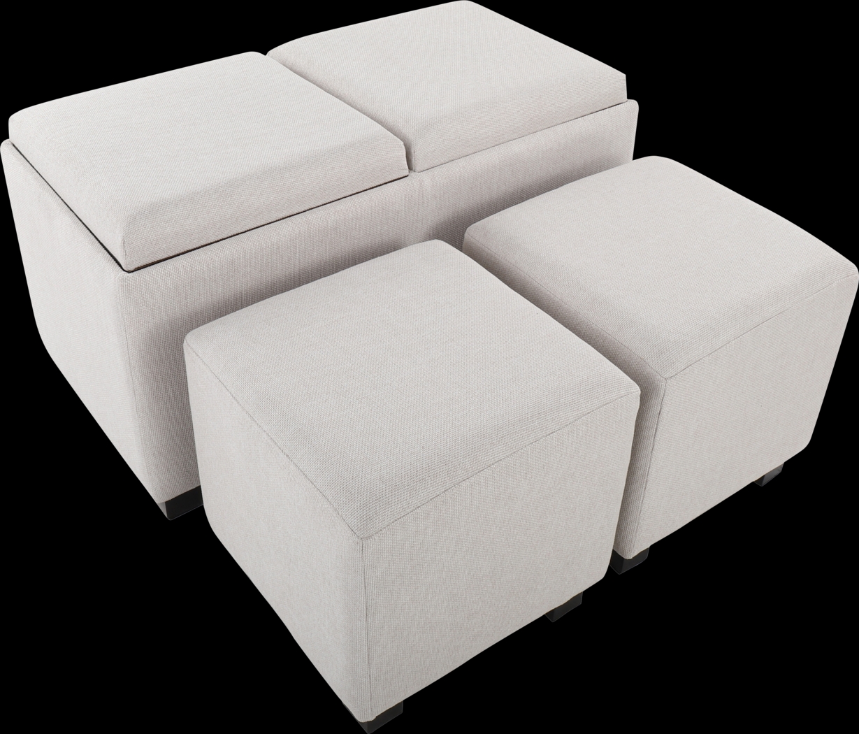 Glenward Cream Nesting Ottoman, Set of 3 - Thumbnail - Image 4