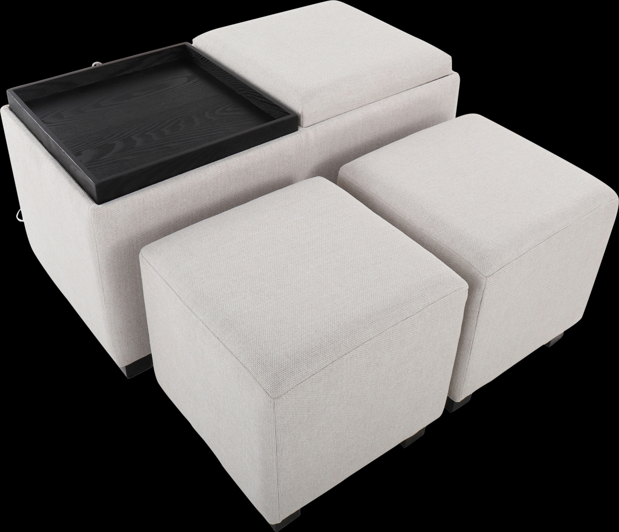Glenward Cream Nesting Ottoman, Set of 3 - Thumbnail - Image 5