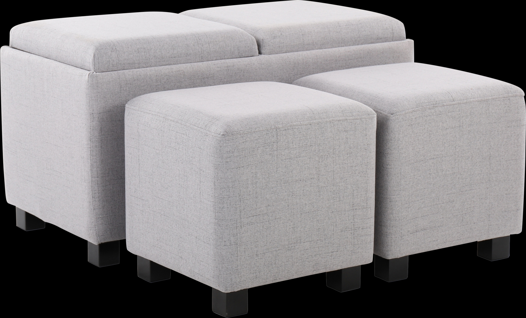 Glenward Gray Nesting Ottoman, Set of 3 - Thumbnail - Image 4