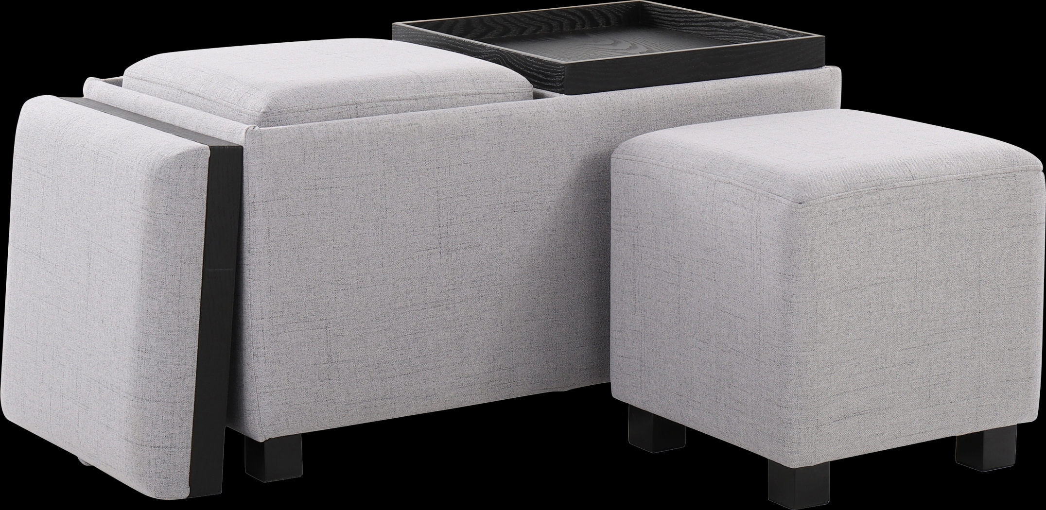 Glenward Gray Nesting Ottoman, Set of 3 - Thumbnail - Image 5