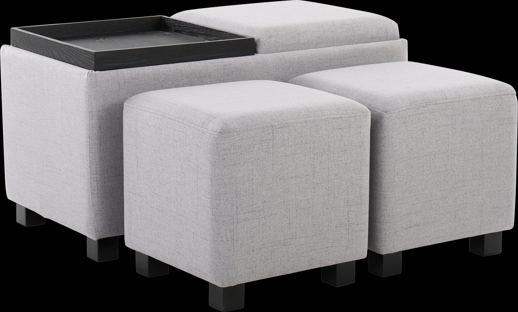Glenward Gray Nesting Ottoman, Set of 3 - Thumbnail - Image 6