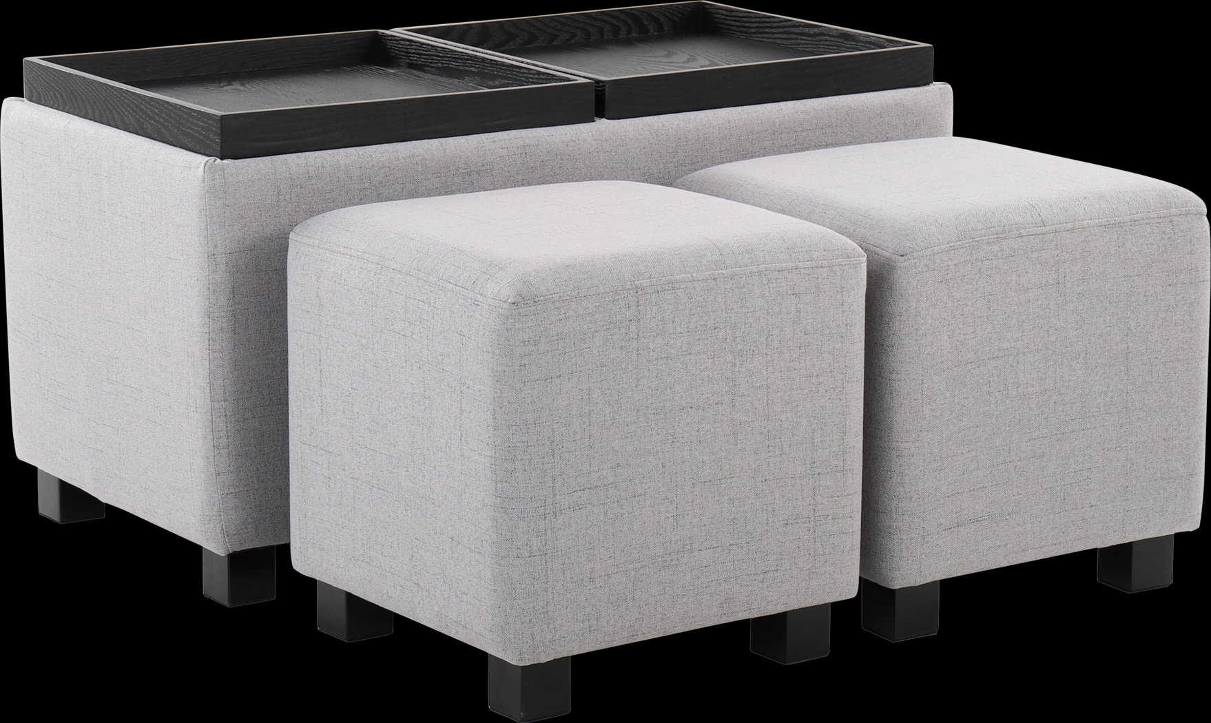 Glenward Gray Nesting Ottoman, Set of 3 - Thumbnail - Image 7