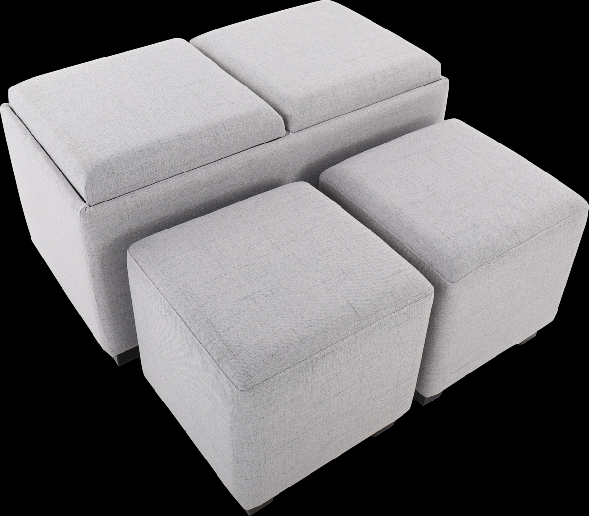 Glenward Gray Nesting Ottoman, Set of 3 - Thumbnail - Image 8