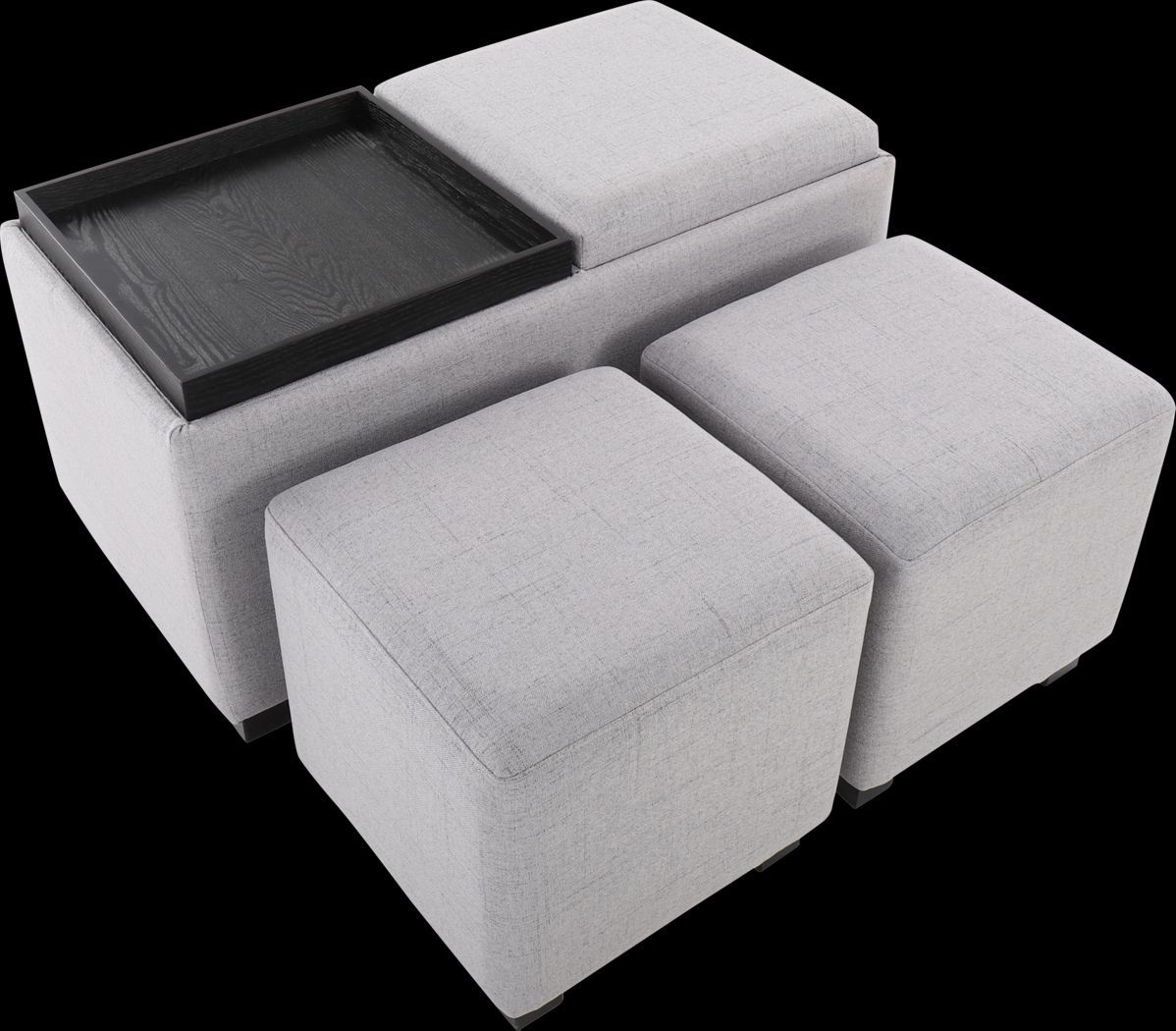 Glenward Gray Nesting Ottoman, Set of 3 - Thumbnail - Image 9