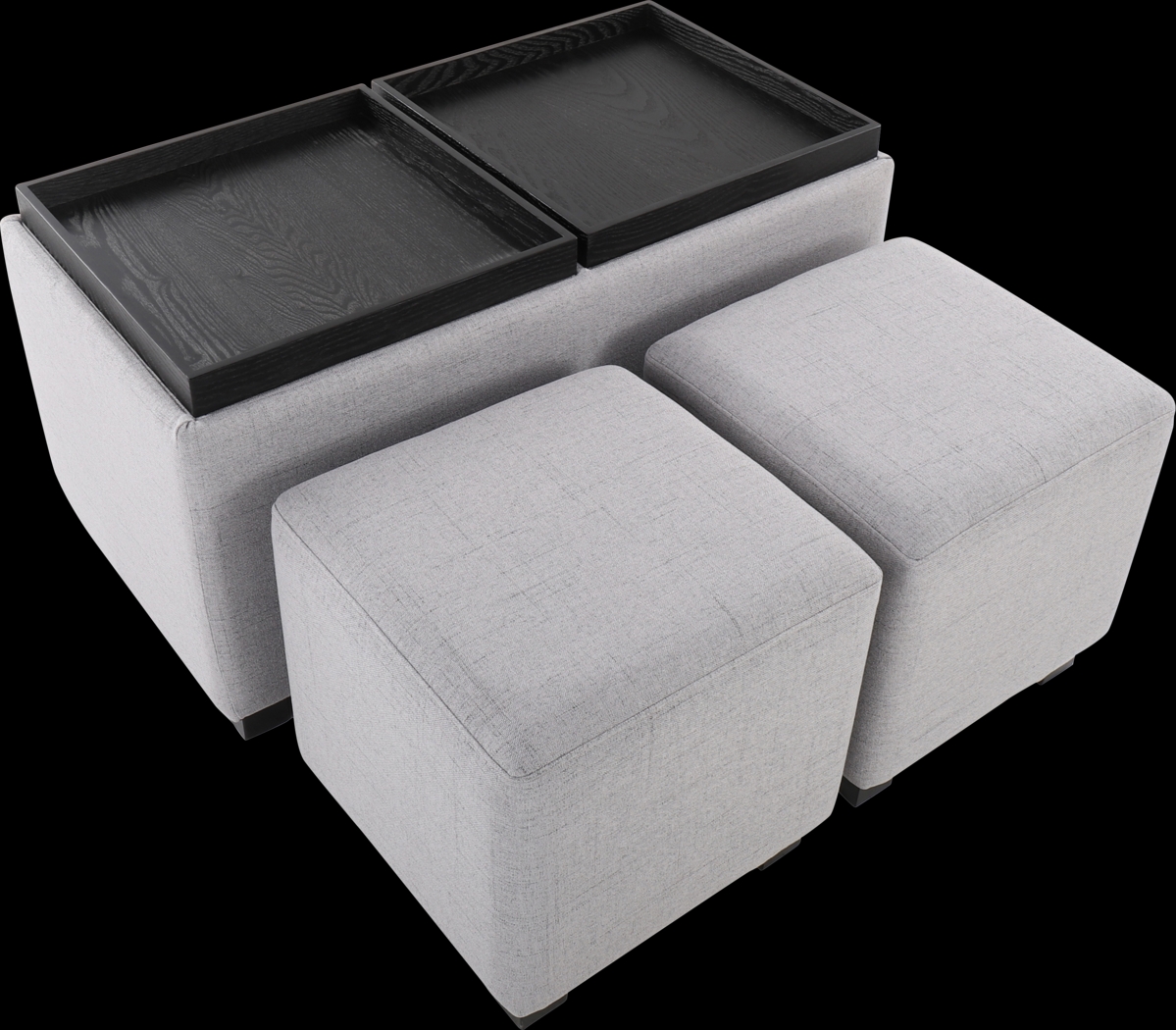 Glenward Gray Nesting Ottoman, Set of 3 - Thumbnail - Image 10