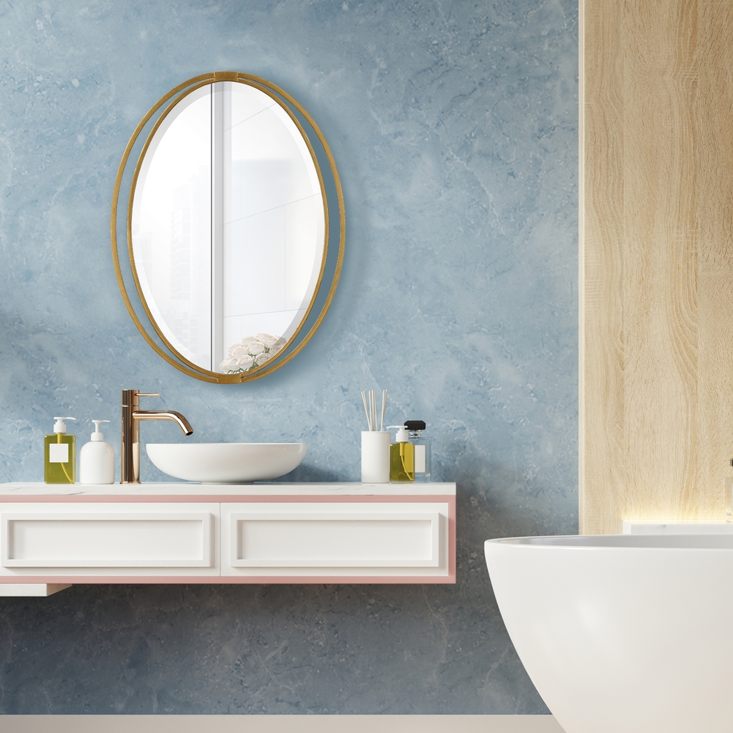 Gliakt Gold Oval Wall Mirror - Thumbnail - Image 5