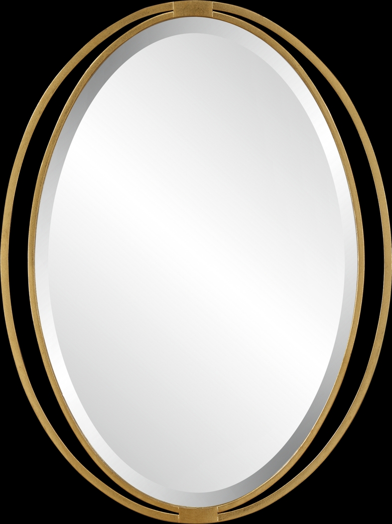 Gliakt Gold Oval Wall Mirror - Thumbnail - Image 1