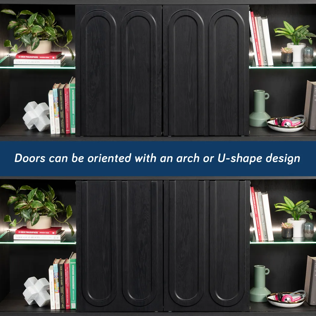 Globecoms Black 70 in. Console - Thumbnail - Image 4