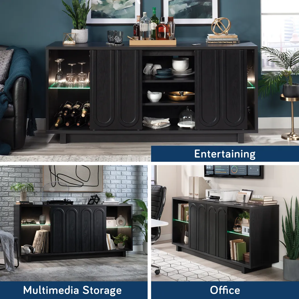 Globecoms Black 70 in. Console - Thumbnail - Image 5