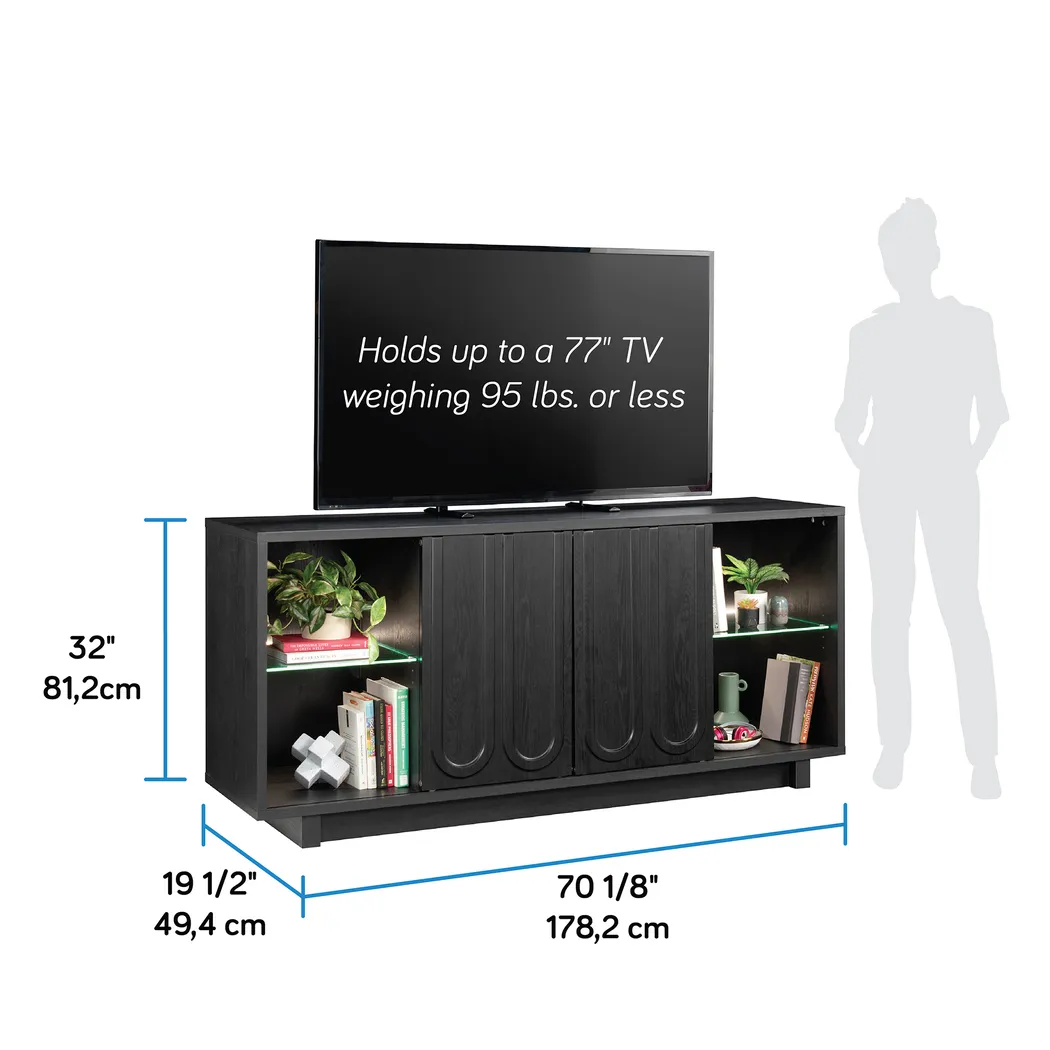 Globecoms Black 70 in. Console - Thumbnail - Image 7