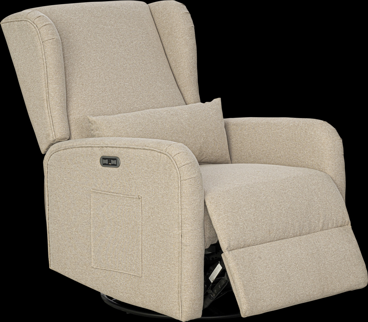 Globeex Beige Power Swivel Recliner - Thumbnail - Image 1