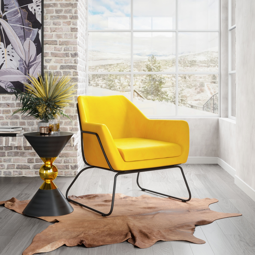 Gloralee Yellow Accent Chair - Thumbnail - Image 2
