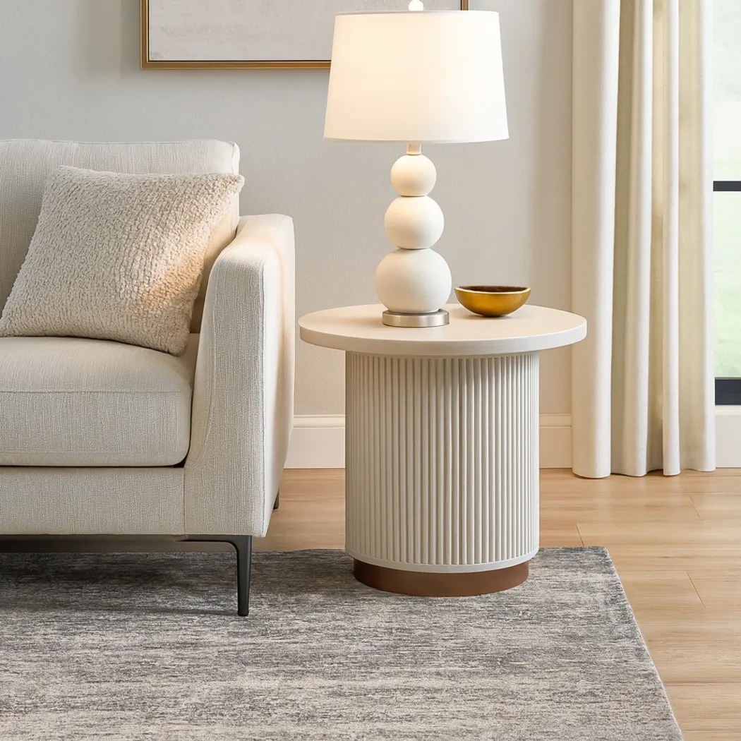 Glorio White End Table - Thumbnail - Image 2