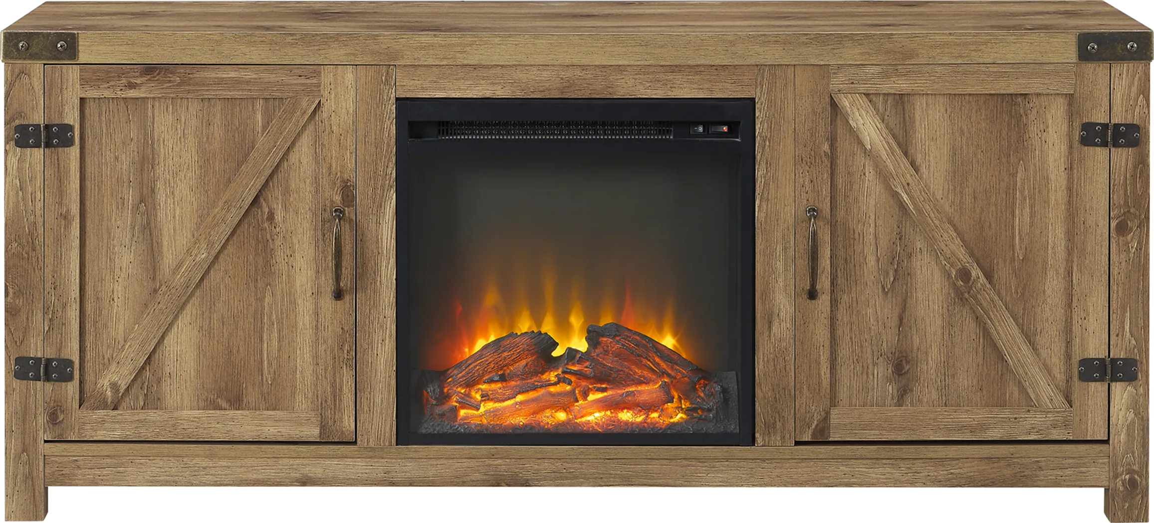 Gloxina Brown 58 in. Console, With Electric Fireplace - Thumbnail - Image 2