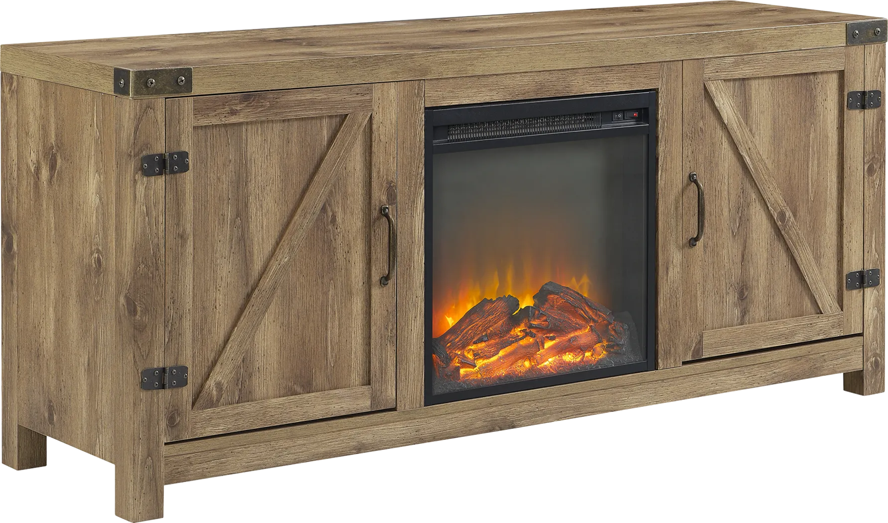 Gloxina Brown 58 in. Console, With Electric Fireplace - Thumbnail - Image 1