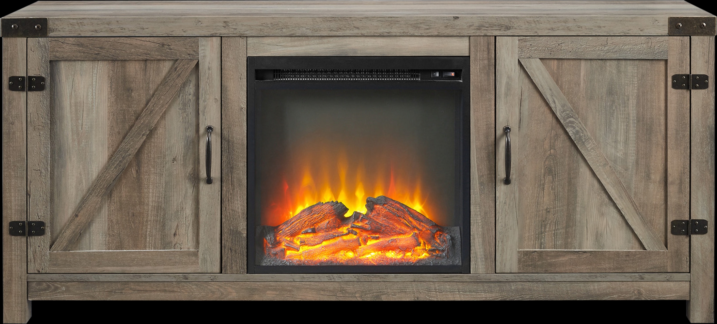 Gloxina Gray 58 in. Console, With Electric Fireplace - Thumbnail - Image 2