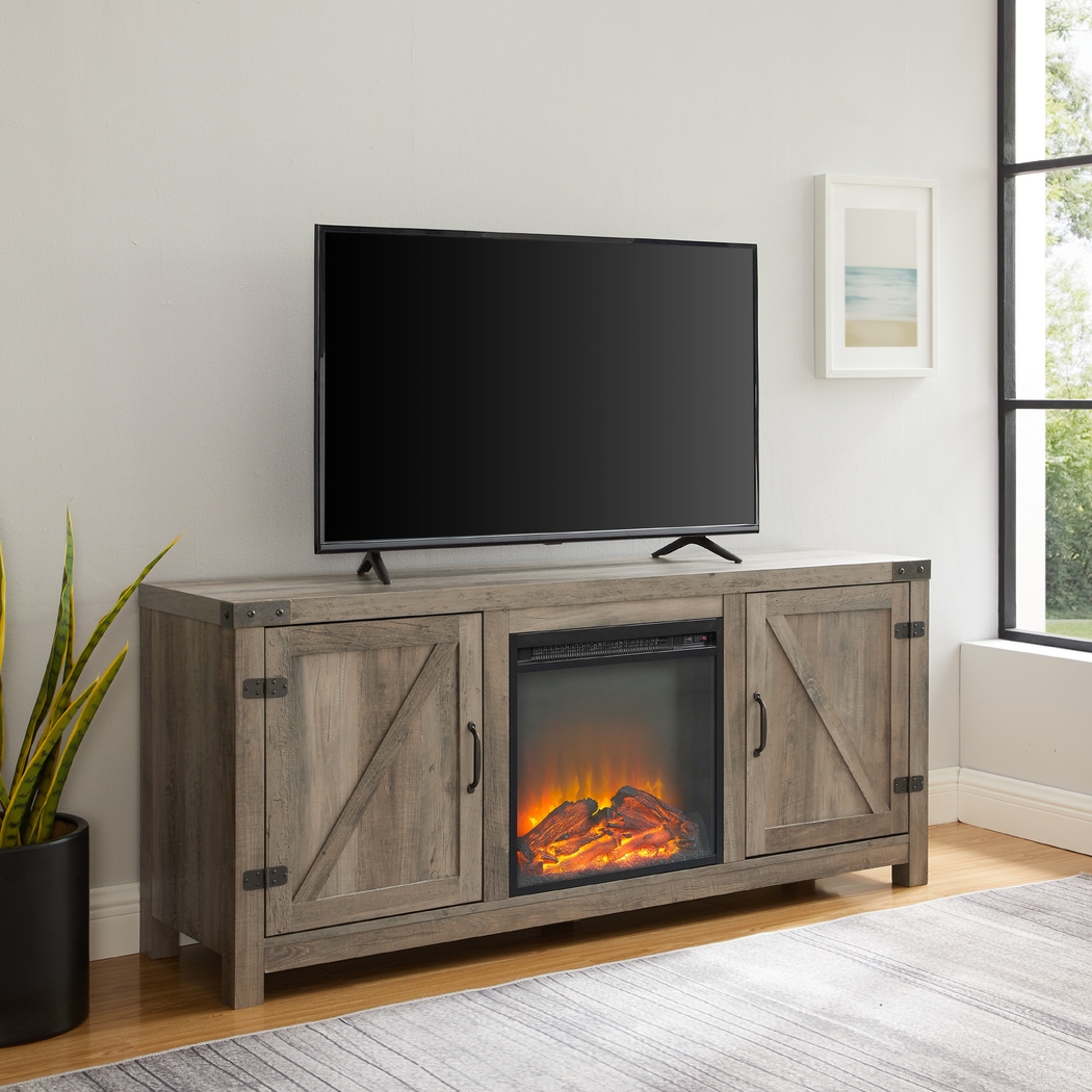 Gloxina Gray 58 in. Console, With Electric Fireplace - Thumbnail - Image 5