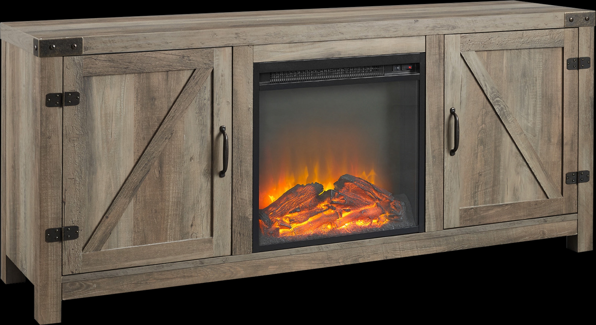 Gloxina Gray 58 in. Console, With Electric Fireplace - Thumbnail - Image 1
