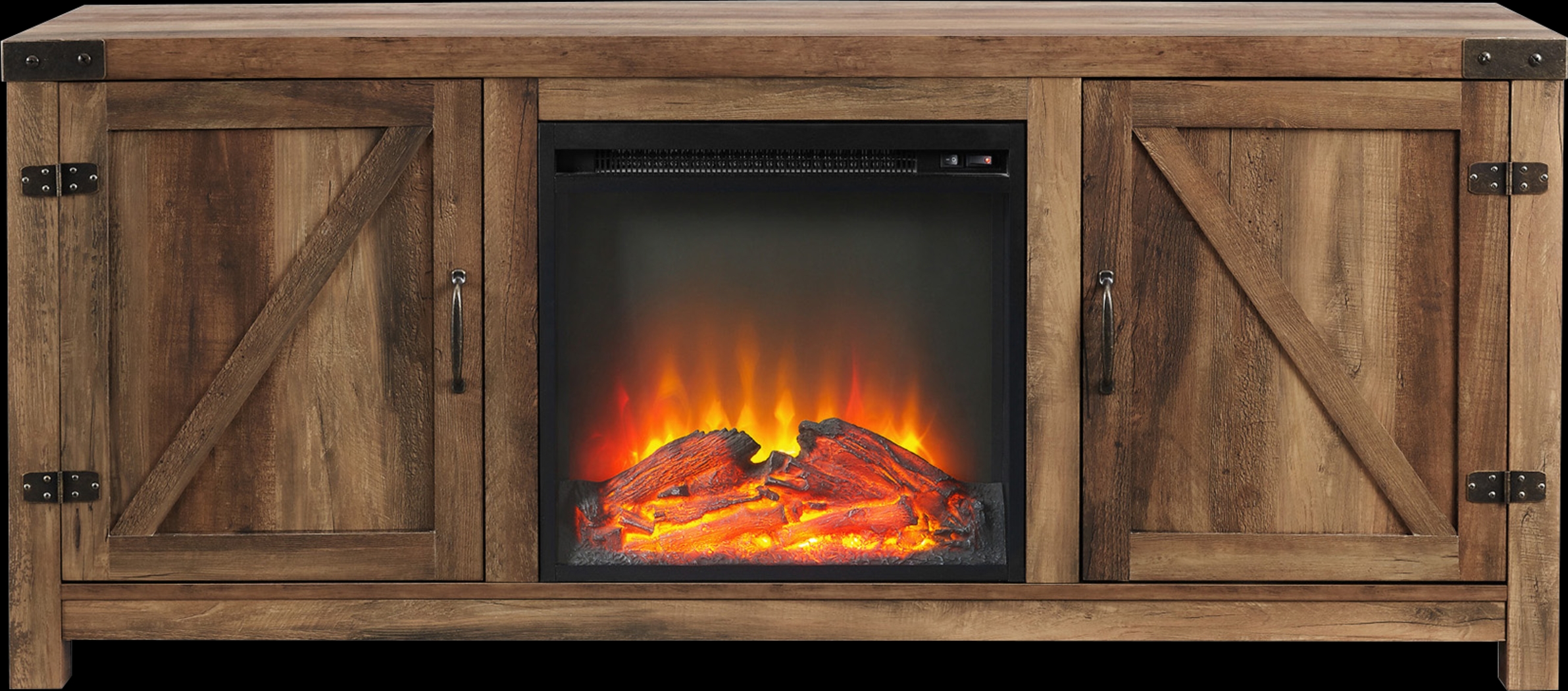 Gloxina Oak 58 in. Console, With Electric Fireplace - Thumbnail - Image 2