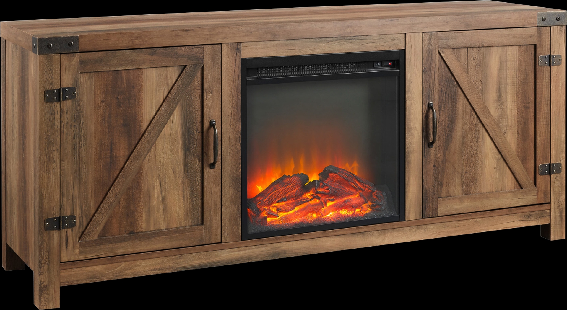 Gloxina Oak 58 in. Console, With Electric Fireplace - Thumbnail - Image 1