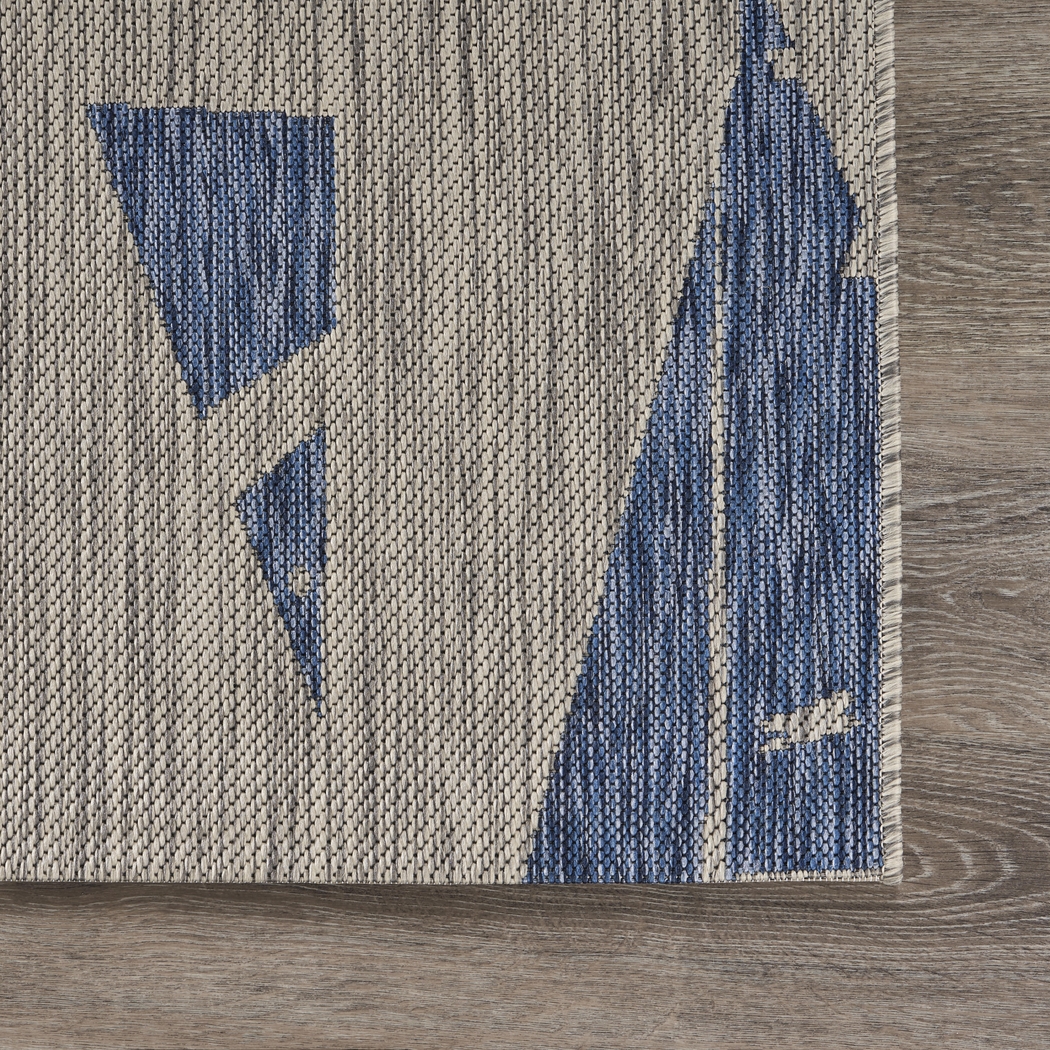 Godegan Gray/Navy 7'9 x 9'5 Indoor/Outdoor Rug - Thumbnail - Image 4