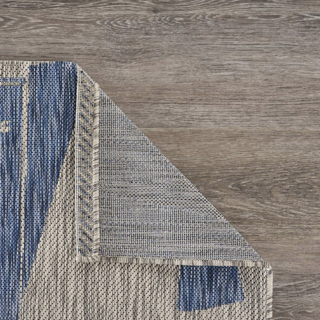 Godegan Gray/Navy 7'9 x 9'5 Indoor/Outdoor Rug - Image 6