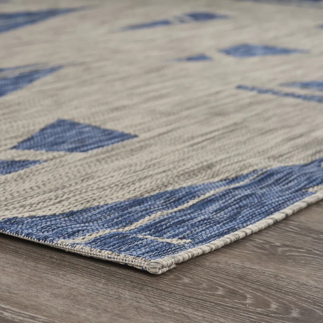 Godegan Gray/Navy 7'9 x 9'5 Indoor/Outdoor Rug - Image 7