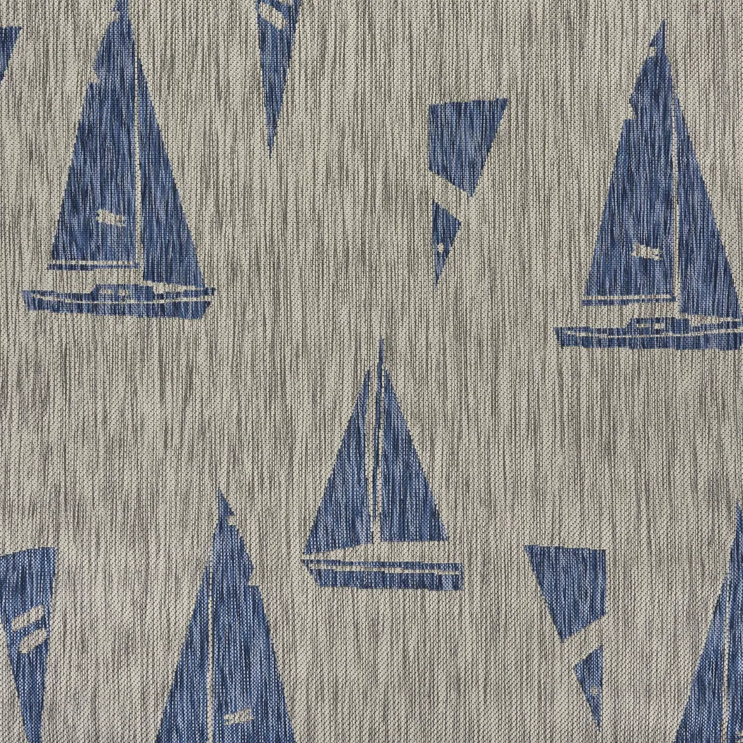 Godegan Gray/Navy 7'9 x 9'5 Indoor/Outdoor Rug - Image 8