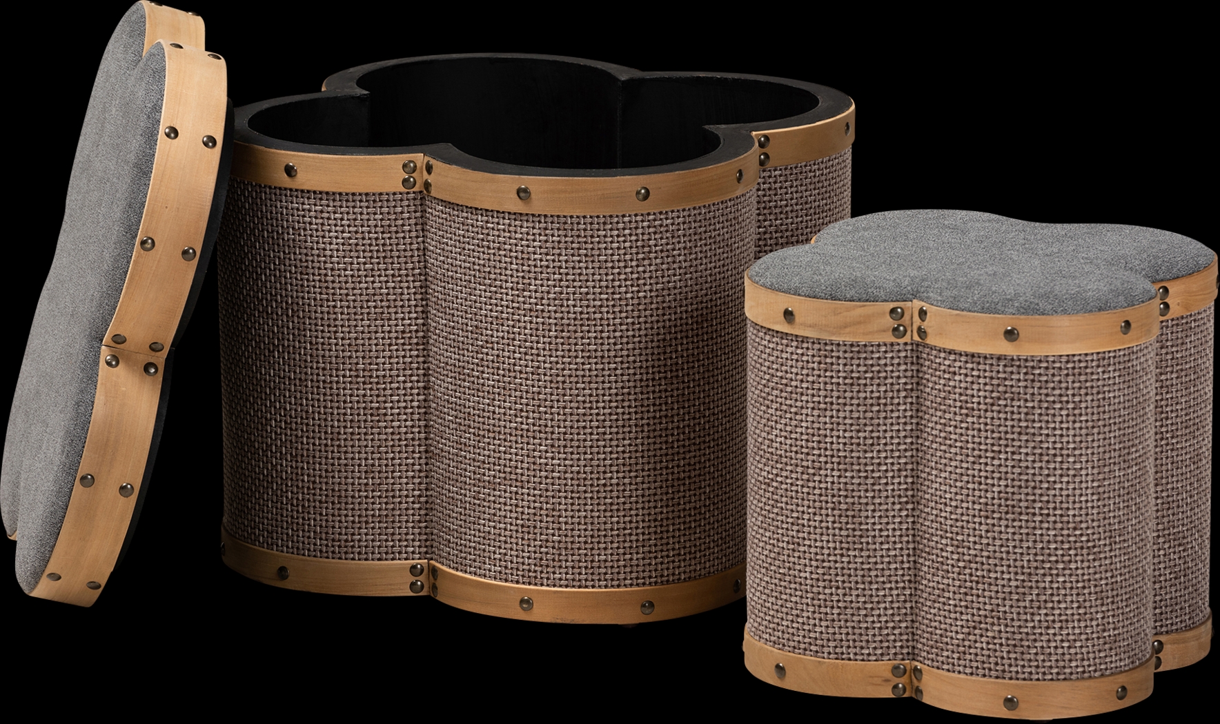 Godon Brown Ottoman, Set of 2 - Thumbnail - Image 2