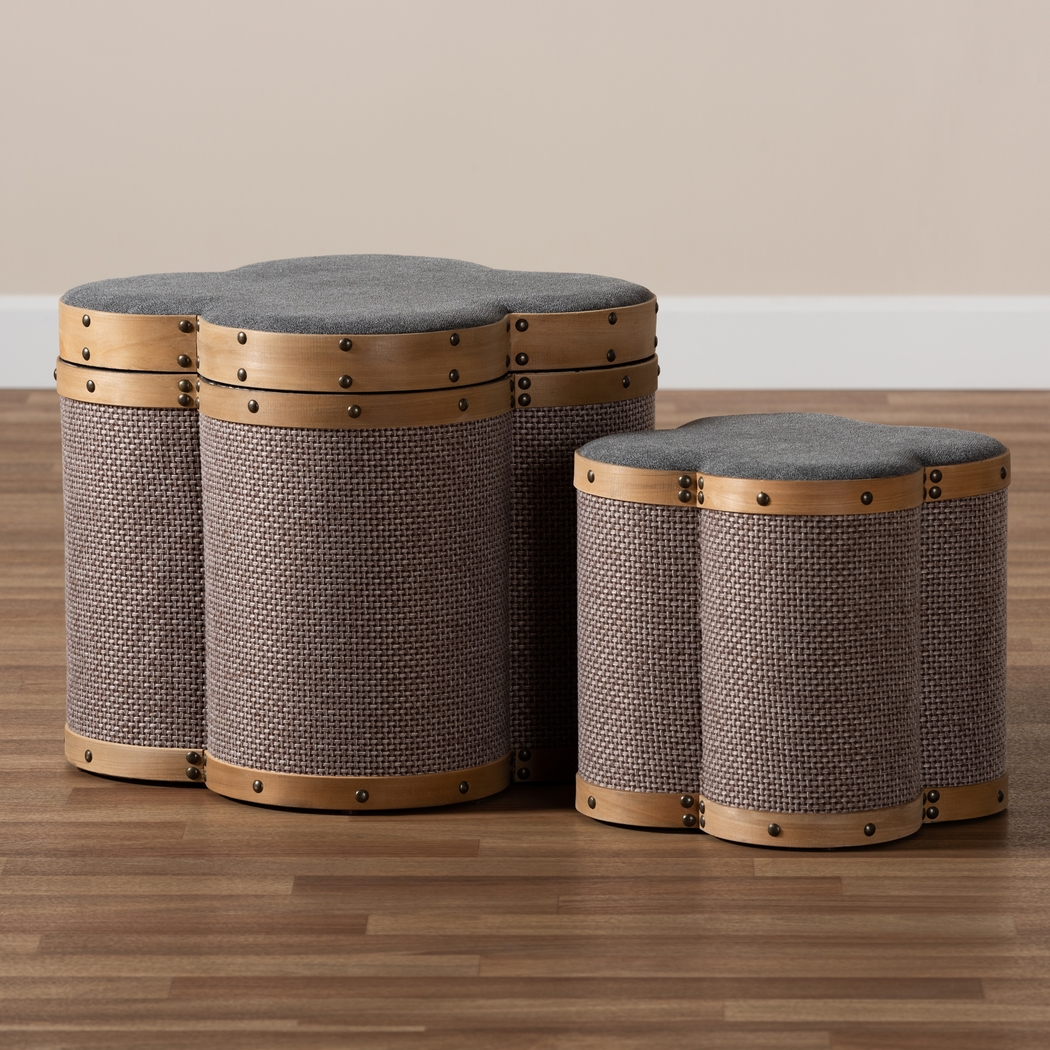 Godon Brown Ottoman, Set of 2 - Thumbnail - Image 5