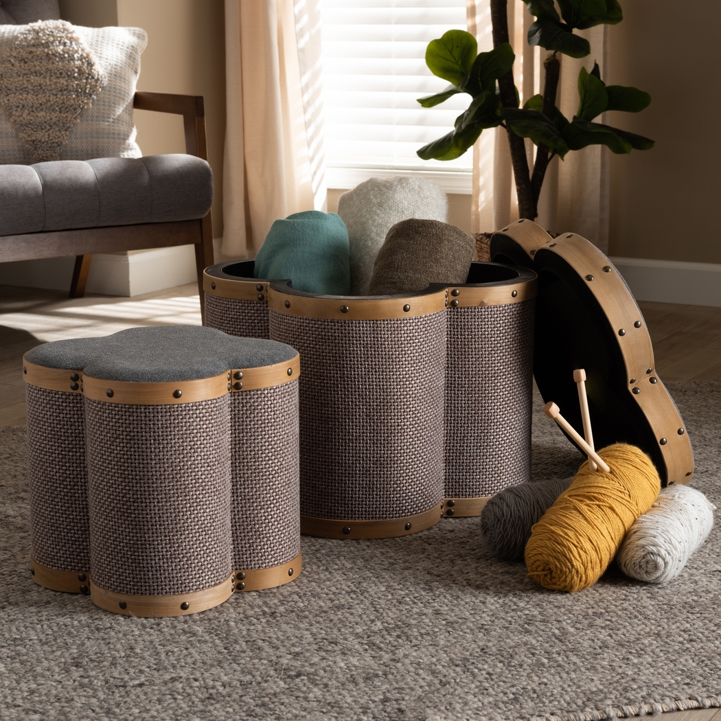 Godon Brown Ottoman, Set of 2 - Thumbnail - Image 6