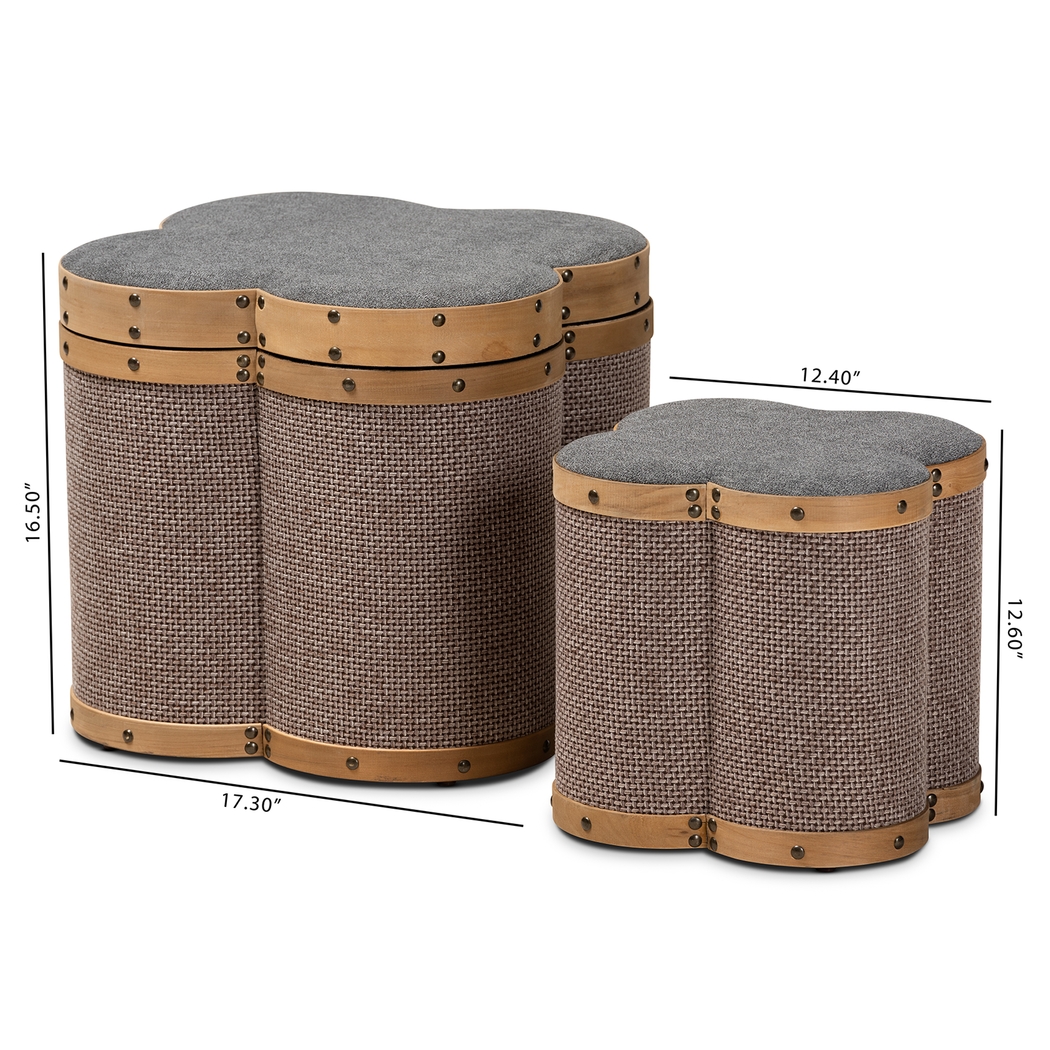 Godon Brown Ottoman, Set of 2 - Thumbnail - Image 7