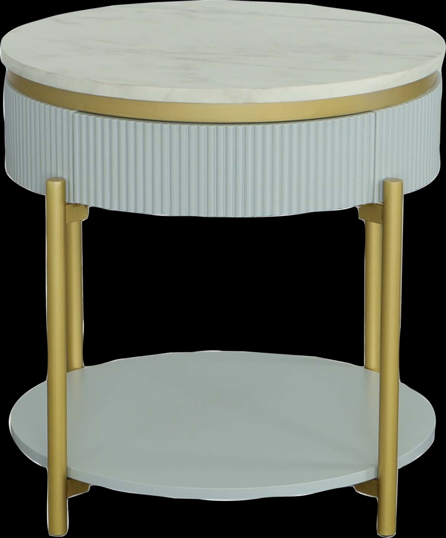 Goldcup Blue End Table - Thumbnail - Image 3