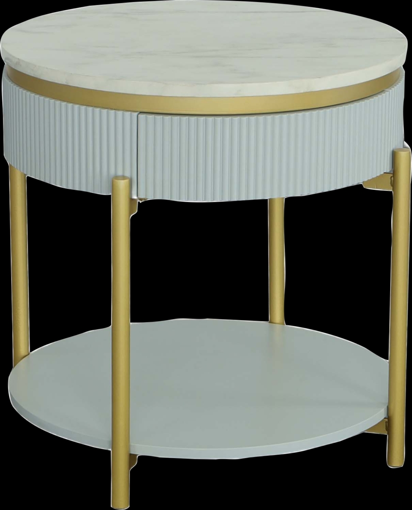 Goldcup Blue End Table - Thumbnail - Image 1
