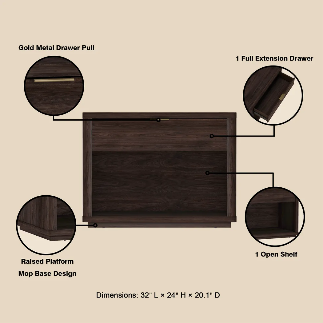 Golddale I Dark Brown Nightstand - Thumbnail - Image 8