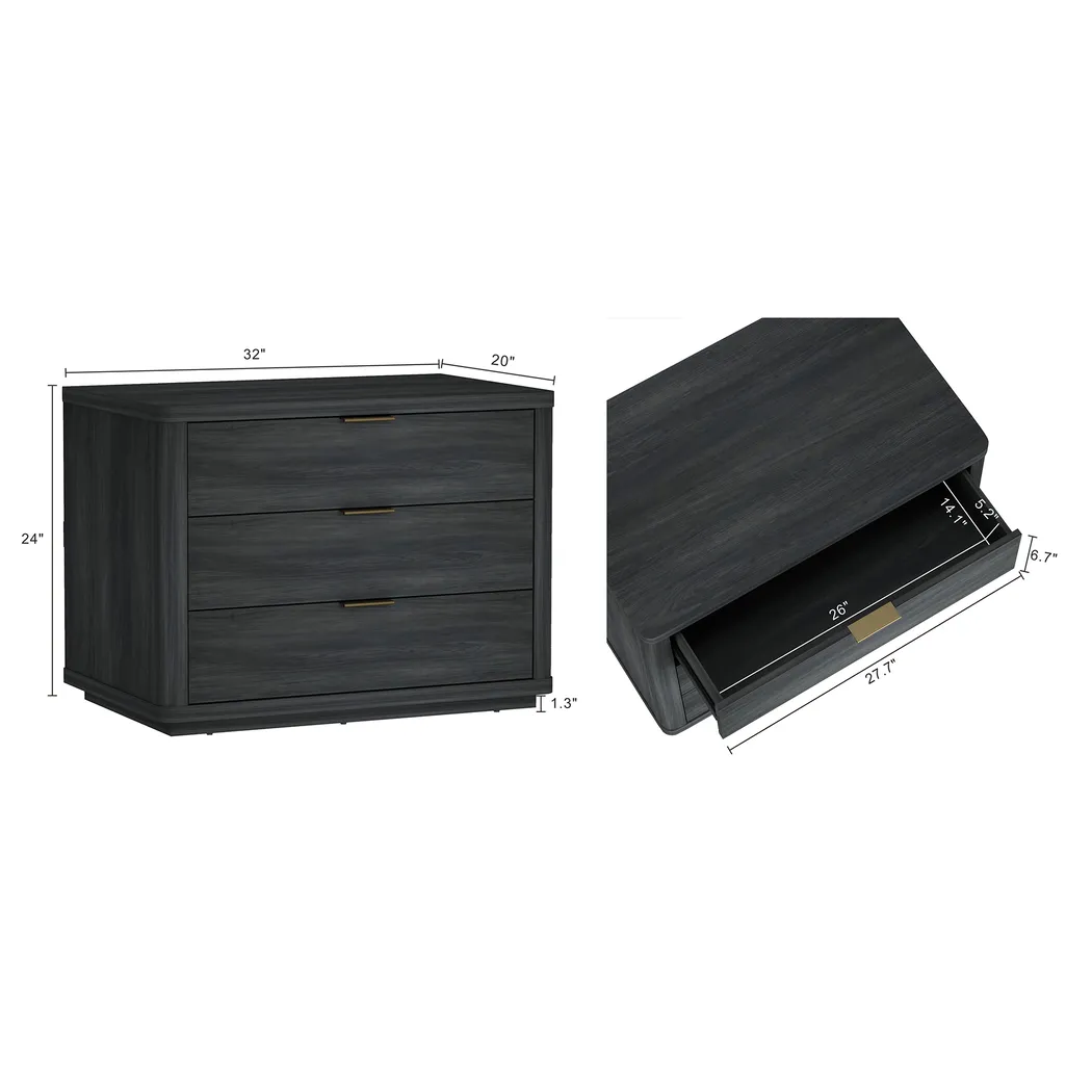 Golddale II Charcoal Gray Nightstand - Thumbnail - Image 8