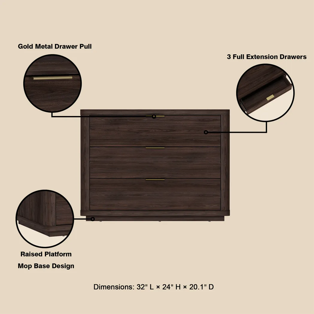 Golddale II Dark Brown Nightstand - Thumbnail - Image 7