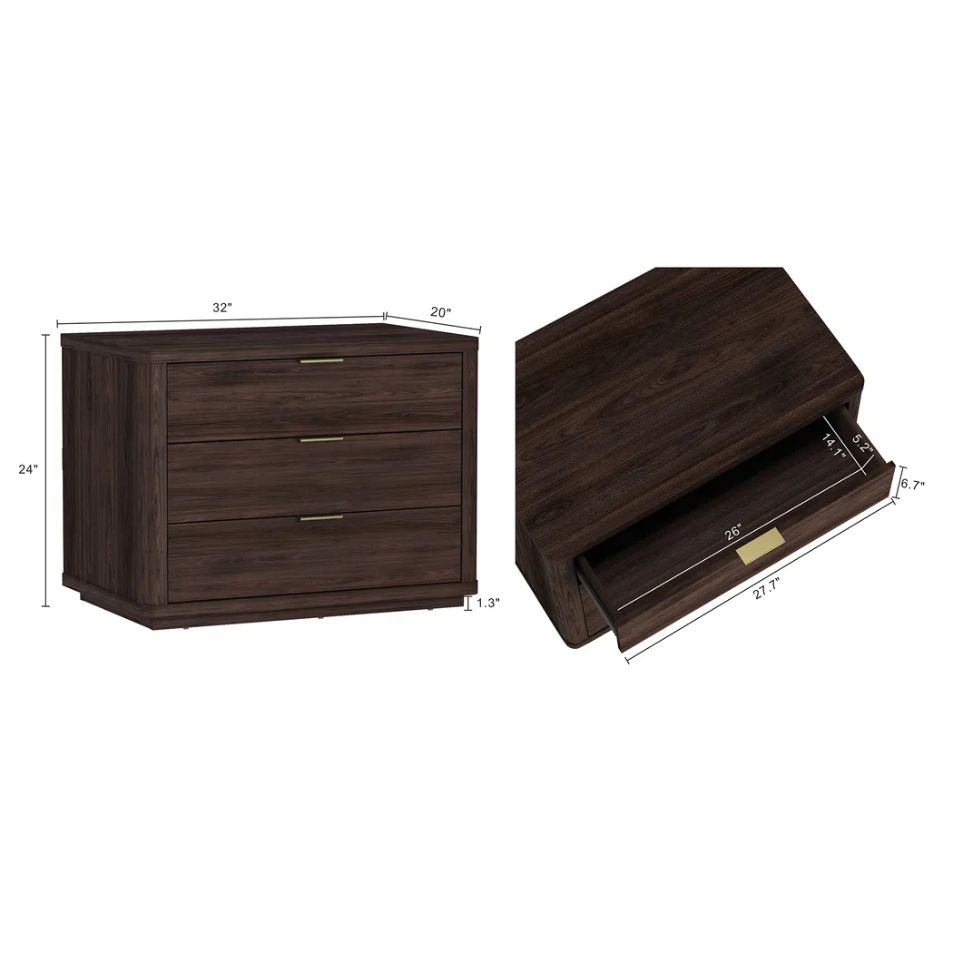 Golddale II Dark Brown Nightstand - Thumbnail - Image 8