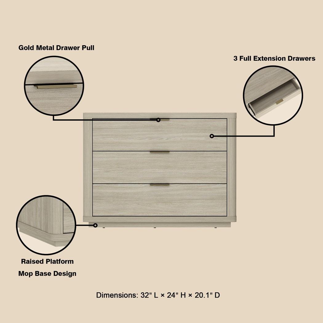 Golddale II Natural Nightstand - Thumbnail - Image 5
