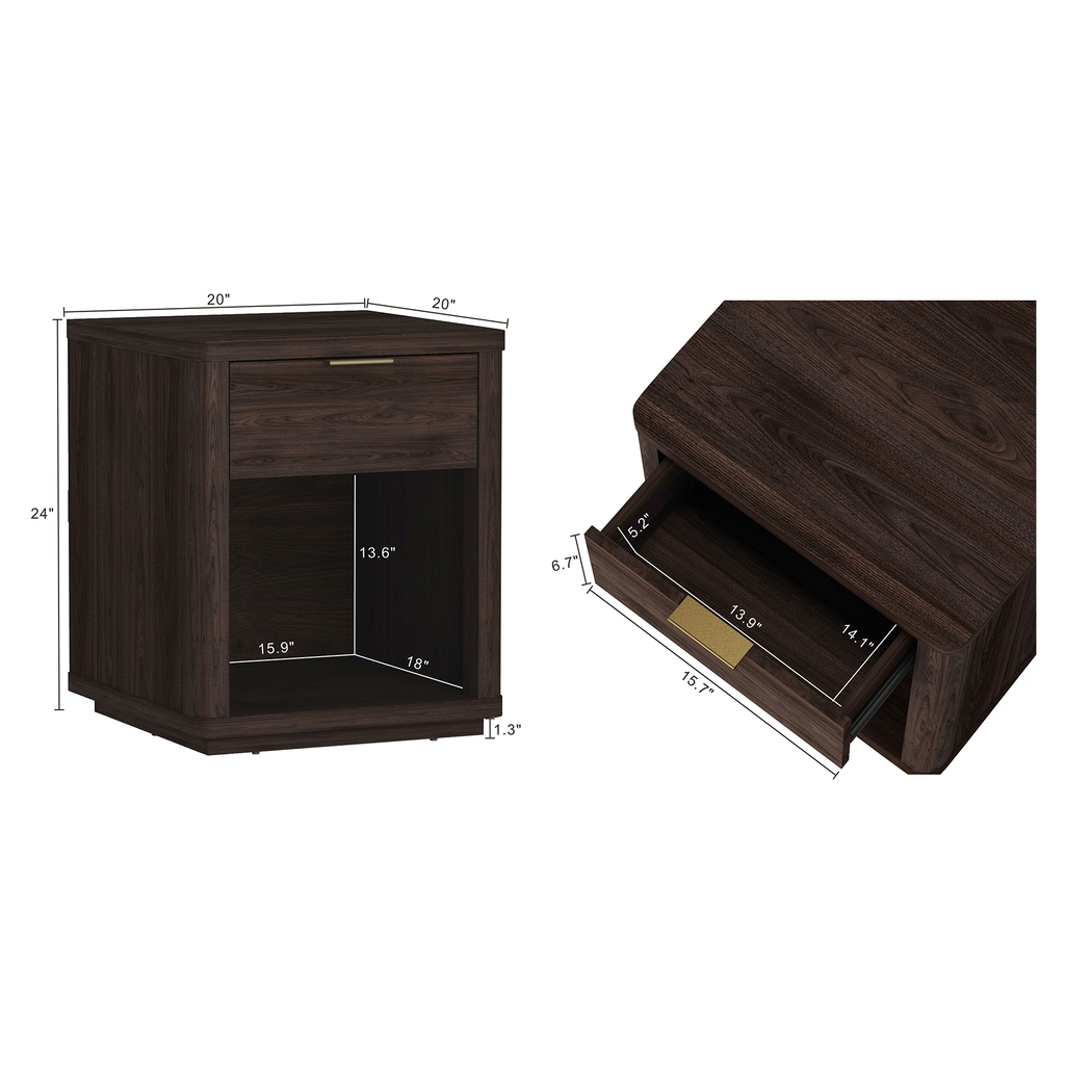 Golddale III Dark Brown Nightstand - Thumbnail - Image 10