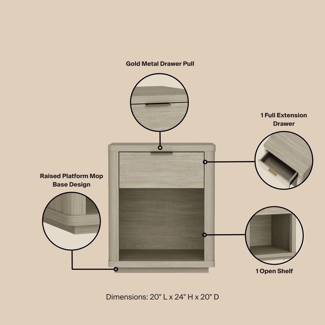 Golddale III Natural Nightstand - Thumbnail - Image 5