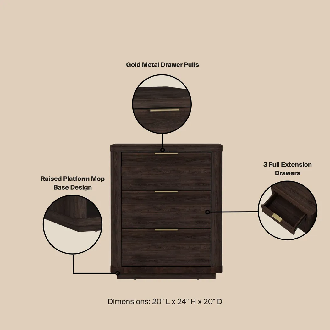 Golddale IV Dark Brown Nightstand - Thumbnail - Image 4